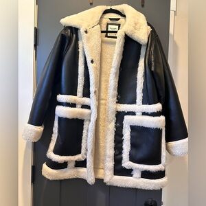 Abercrombie & Fitch Faux Leather Shearling Jacket